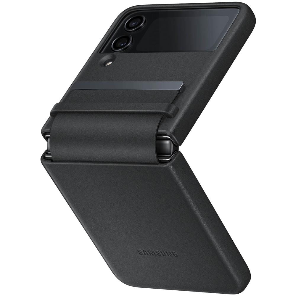 Cover Flap Ef-vf721lbegww Per Galaxy Z Flip4 Sm-f721b In Pelle Nero - Foto 6