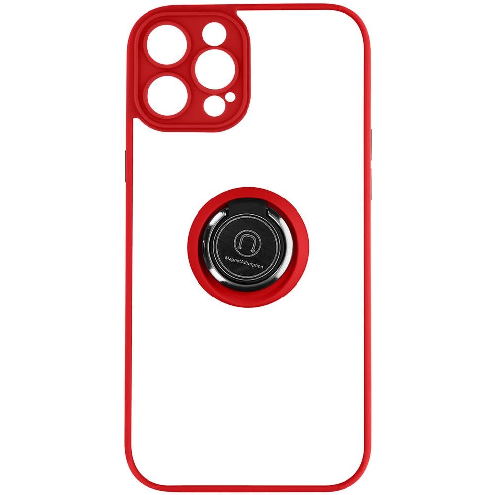 Cover Iphone 14 Pro Max Bimateria Anello Metallico Supporto Rossa - Foto 1