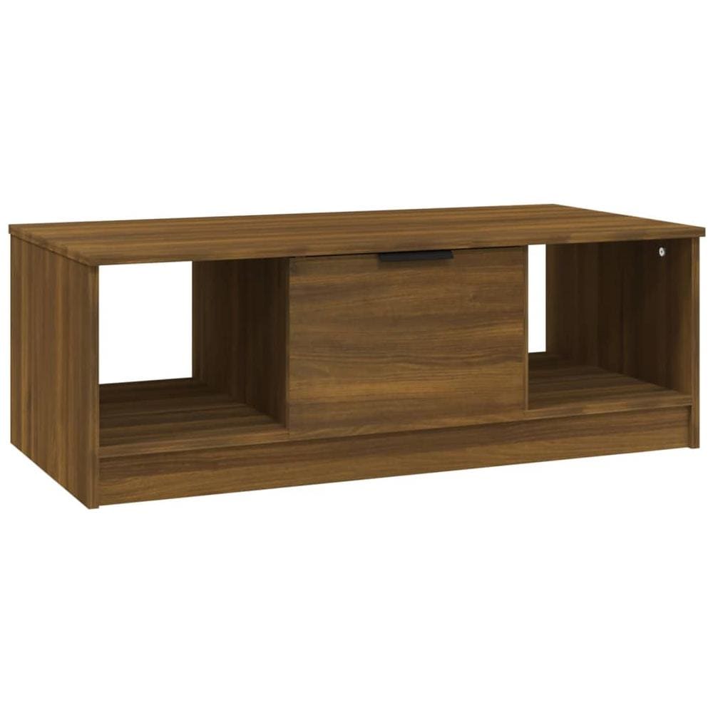 Tavolino Salotto Rovere Marrone 102x50x36 Cm Legno Multistrato - Foto 1