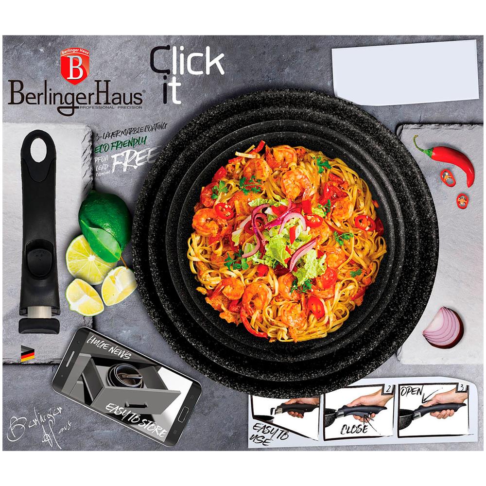 Moonlight Batteria Da Cucina Induzione 9-piece, Manico Rimovibile, Alluminio Antiaderente Grigio - Foto 1