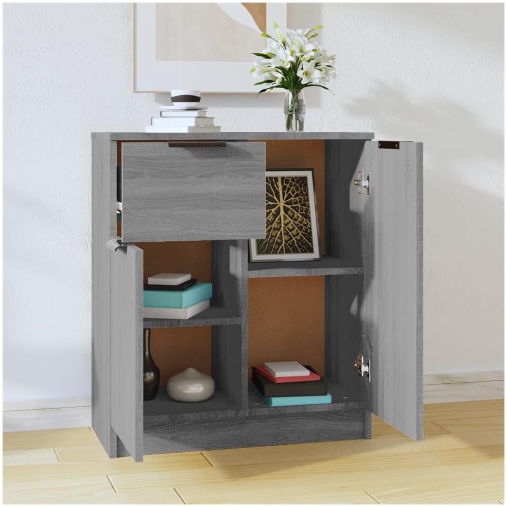Credenza Grigio Sonoma 60x30x70 Cm In Legno Multistrato - Foto 3