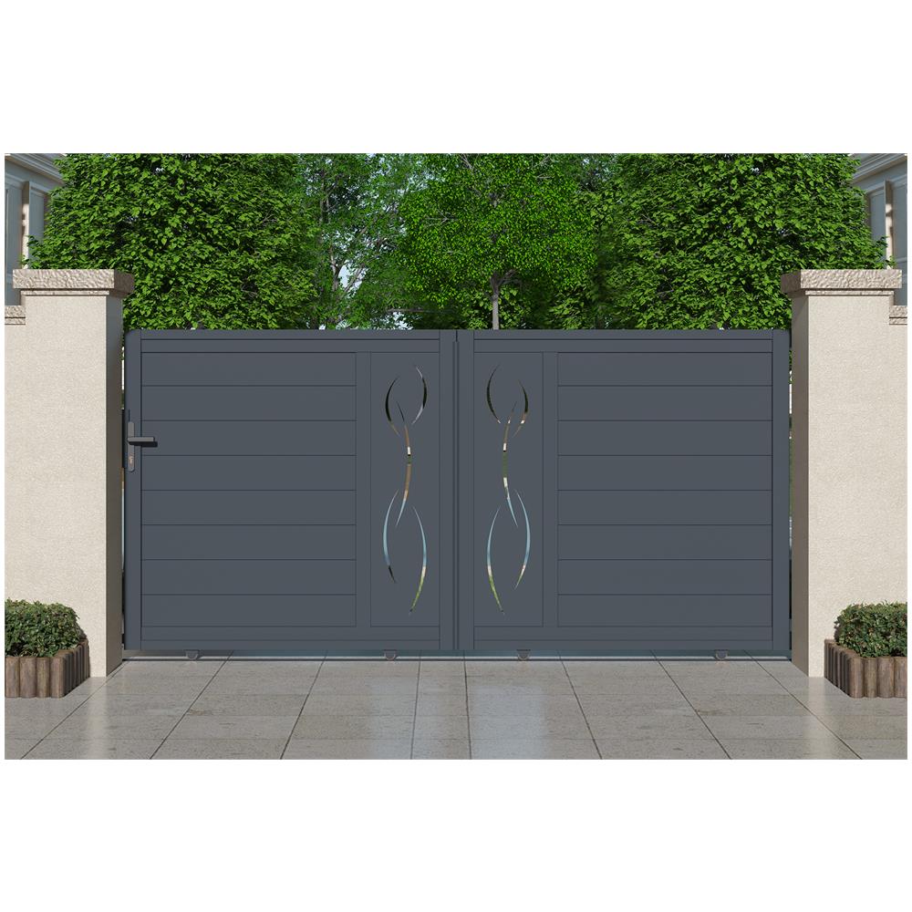 Life Grigio 3m Cancello Scorrevole In Alluminio H. 140 + 2 Pali - Foto 2