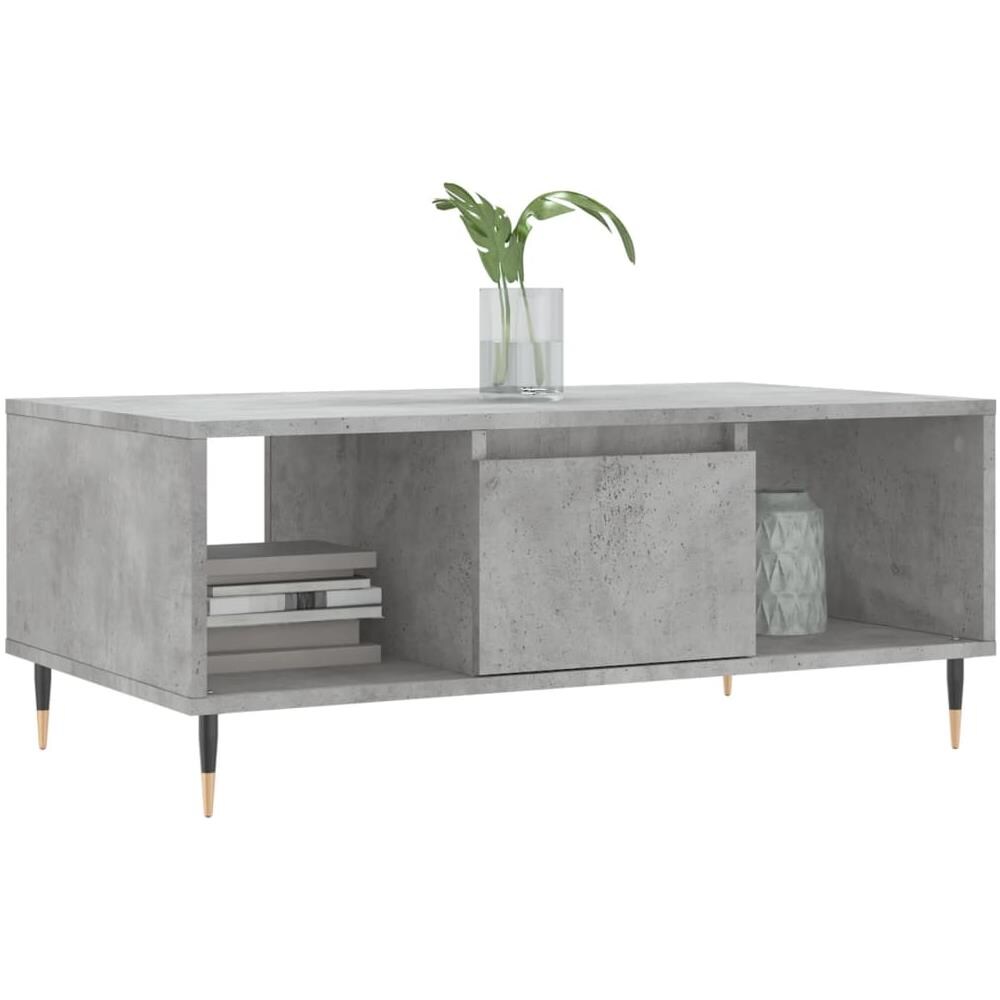 Tavolino Salotto Grigio Cemento 90x50x36,5 Cm Legno Multistrato - Foto 3