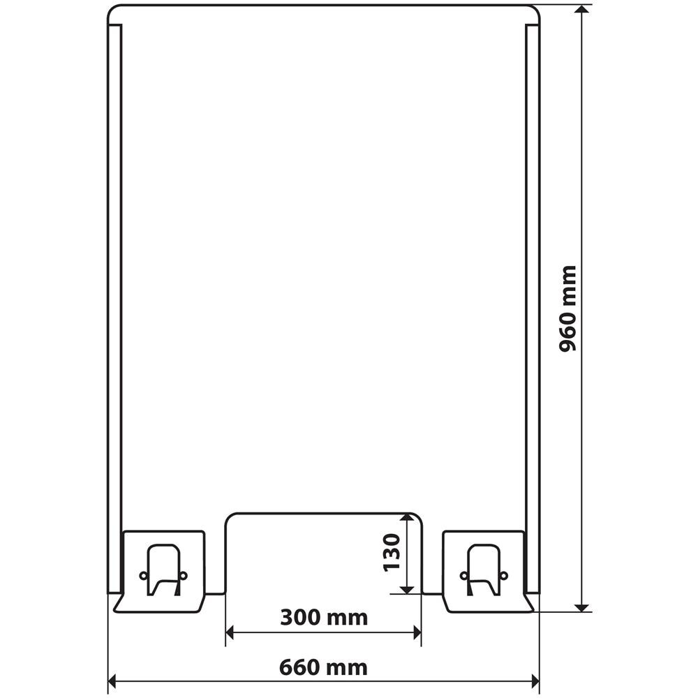 Schermo Protettivo Parafiato Con Feritoia Per Banconi E Scrivanie - 660x960 Mm - Foto 2