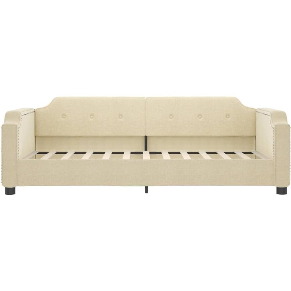 Letto Da Giorno Crema 80x200 Cm In Tessuto - Foto 2