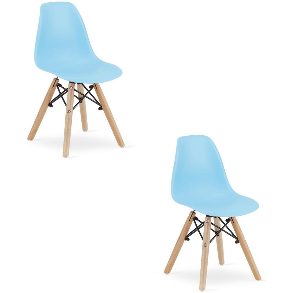 Sedia ergonomica ZUBI con gambe in legno blu per bambini x2 - Foto 1