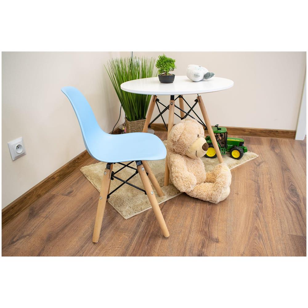 Sedia ergonomica ZUBI con gambe in legno blu per bambini x2 - Foto 10