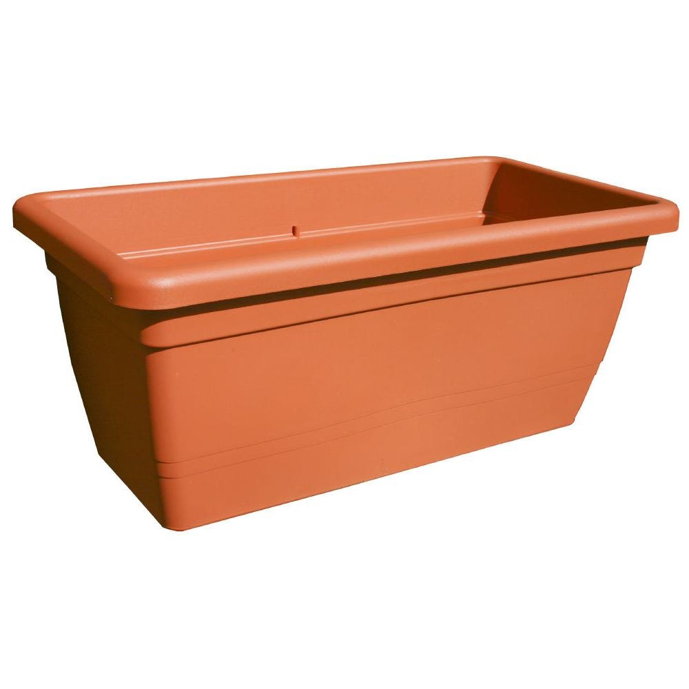 3 Fioriere In Plastica Modello Daphne Colore Terracotta Cm80x35h33 Con Sottovaso - Foto 2