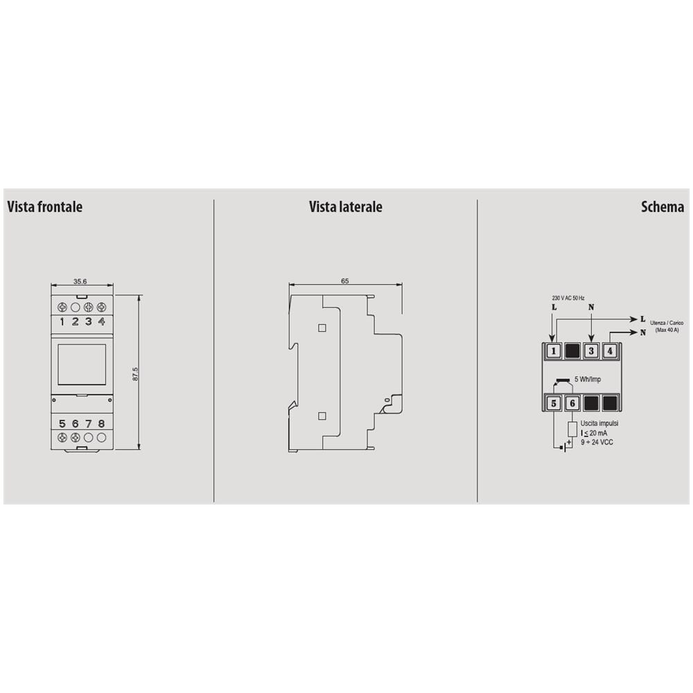 Contatore di energia da barra DIN ENERGY - Foto 2