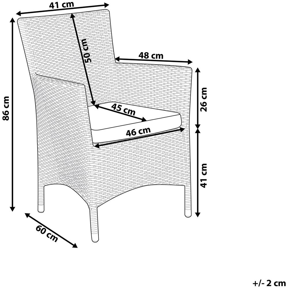 Set Di 2 Sedie Da Giardino In Rattan Bianco Italy - Foto 2