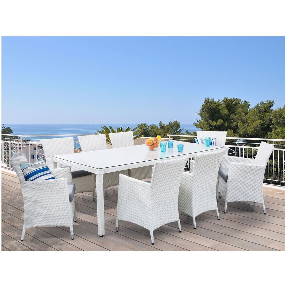 Set Di 2 Sedie Da Giardino In Rattan Bianco Italy - Foto 1