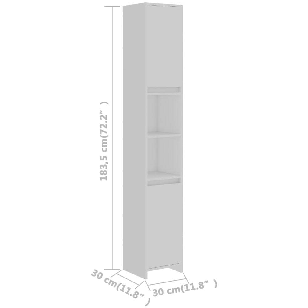 Mobile da Bagno Bianco 30x30x183,5 cm in Legno Multistrato - Foto 9