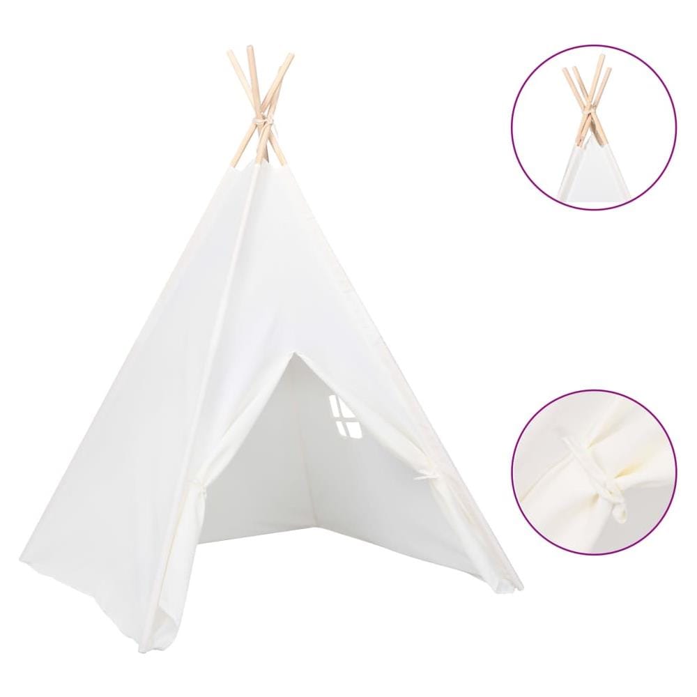 Tenda Tipi Bimbi Borsa Bianco Microfibra Strisce 120x120x150cm - Foto 2