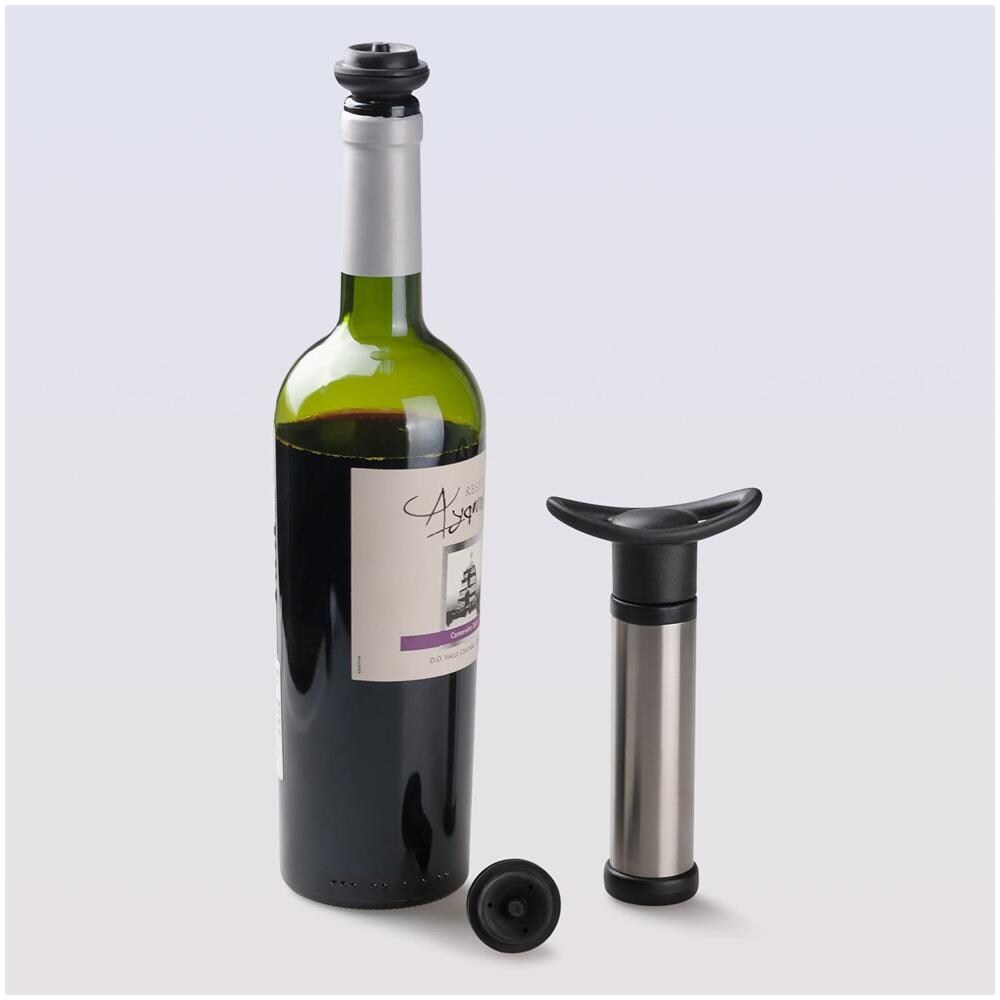 Pompa A Vuoto Preserva Vino, Con 4 Tappi Di Bottiglia Per La Conservazione Del Vino - Fattura Affidabile In Acciaio Inox - Elimina Efficacemente L'aria Per Mantenere Gusto E Freschezza - Blocca L'ossidazione Del Vino - Foto 7