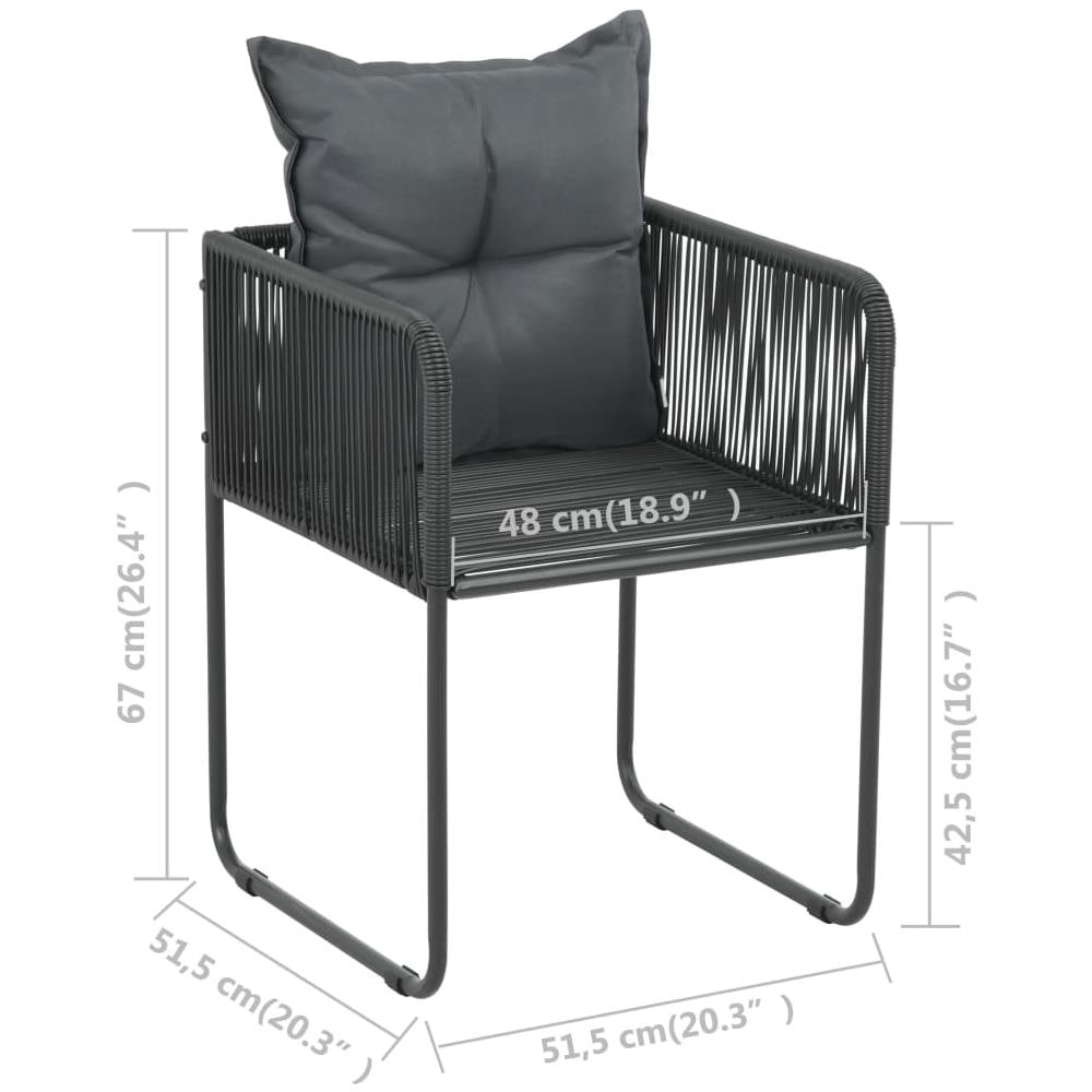 Set Da Pranzo Da Giardino 7 Pz In Rattan Pvc Nero - Foto 8