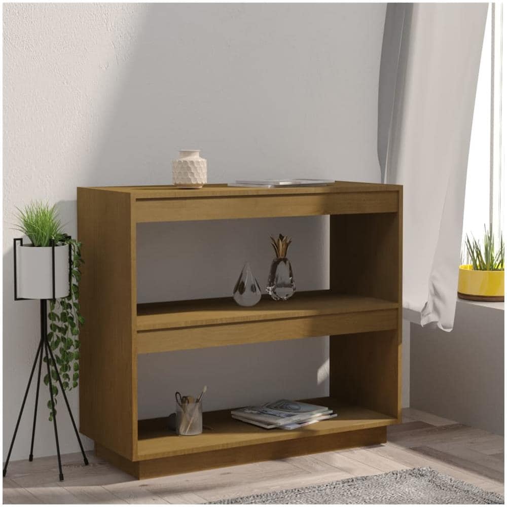Libreria Marrone Miele 80x35x71 Cm In Legno Massello Di Pino - Foto 3