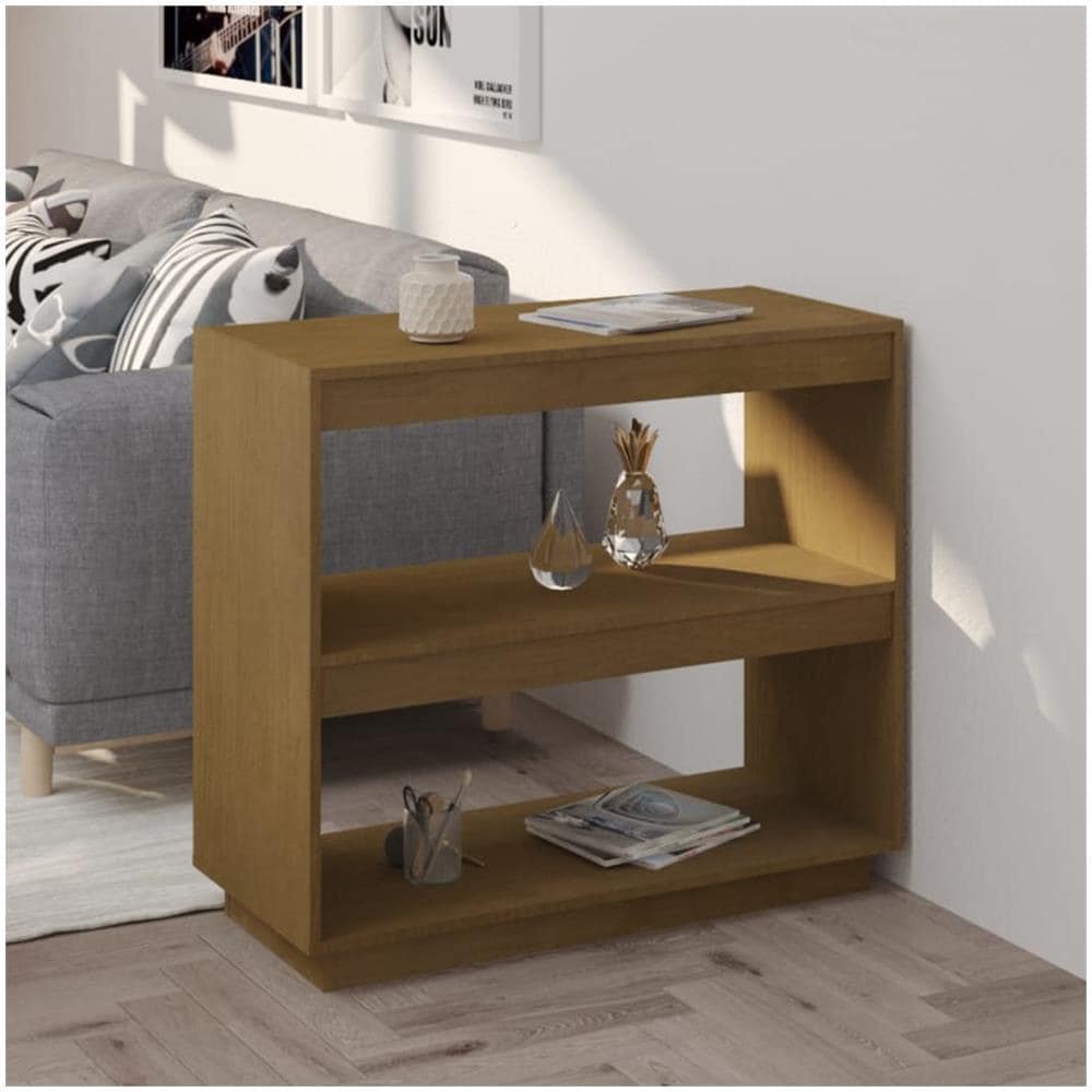 Libreria Marrone Miele 80x35x71 Cm In Legno Massello Di Pino - Foto 1