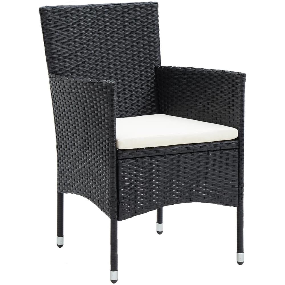 Set Mobili Da Pranzo Per Giardino 3 Pz Polyrattan Nero - Foto 3