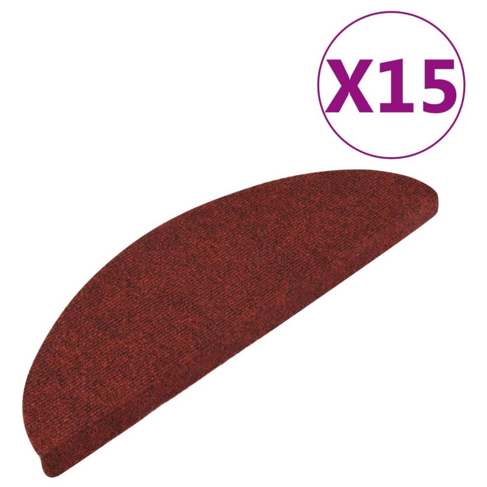 Tappeti Adesivi per Scale 15 pz 56x17x3 cm Rossi - Foto 1