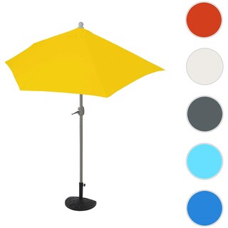 Ombrellone Da Parete Parla A Mezzaluna – Salvaspazio Per Balcone E Terrazzo – 145x285x252 Cm, Verde, Con Base Inclusa