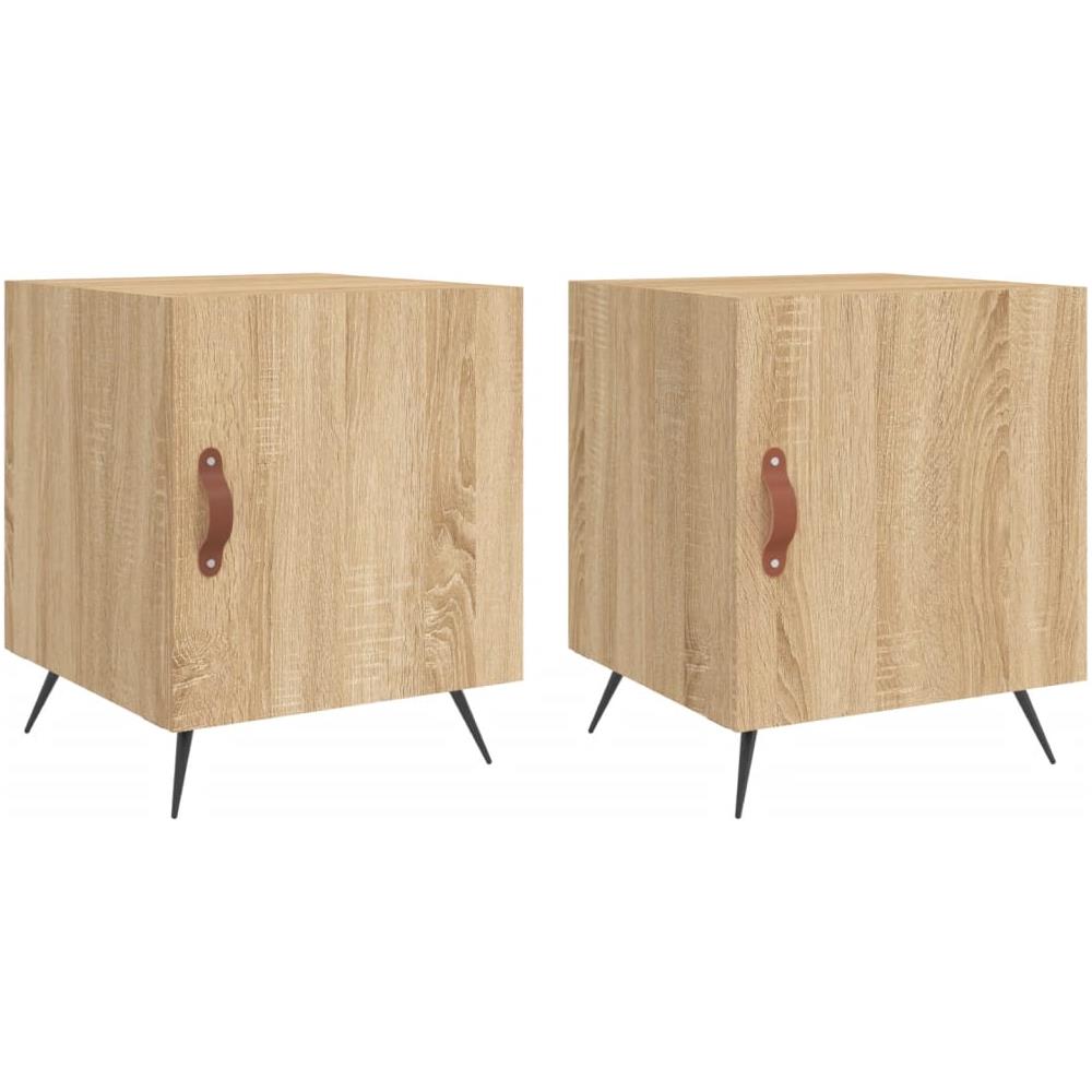 Comodini 2 Pz Rovere Sonoma 40x40x50 Cm In Legno Multistrato - Foto 2
