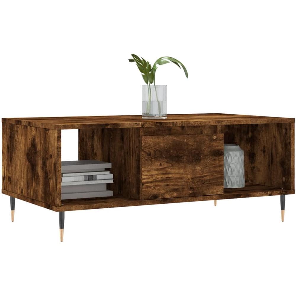 Tavolino Da Salotto Rovere Fumo 90x50x36,5 Cm Legno Multistrato - Foto 3