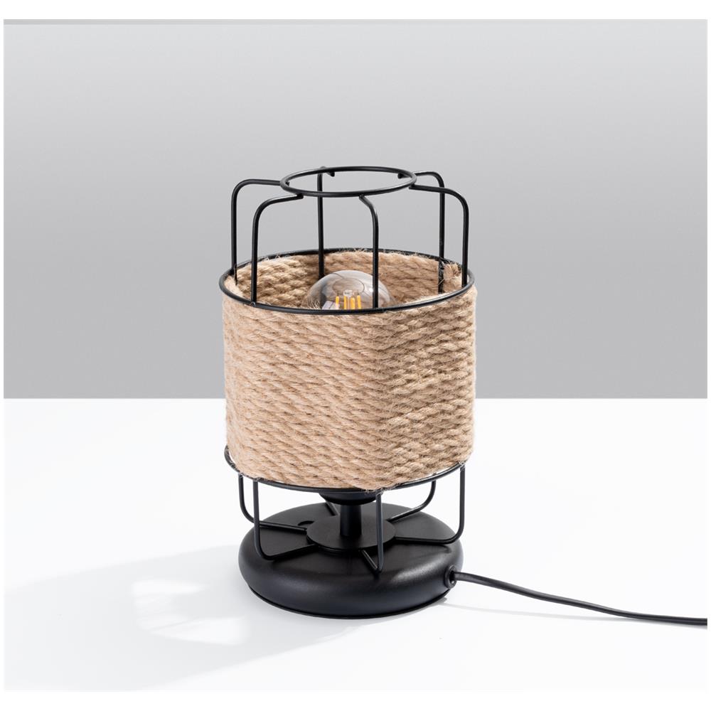 Lampada Da Tavolo Gizur Sl. 1302 - Industriale Lampade Da Scrivania Nero /corda 25x15x15 Cm - Foto 2