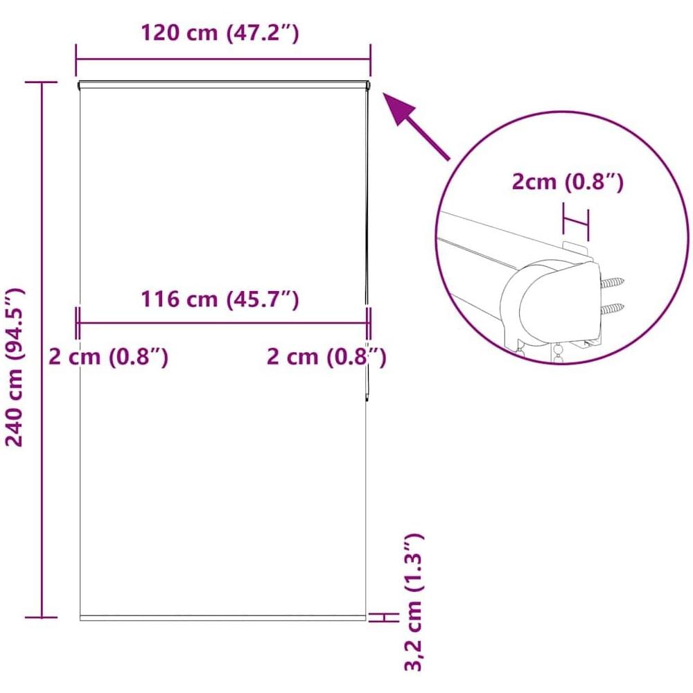 Tenda a Rullo Doccia con Cassonetto 120x240cm Larghezza Tessuto - Foto 10