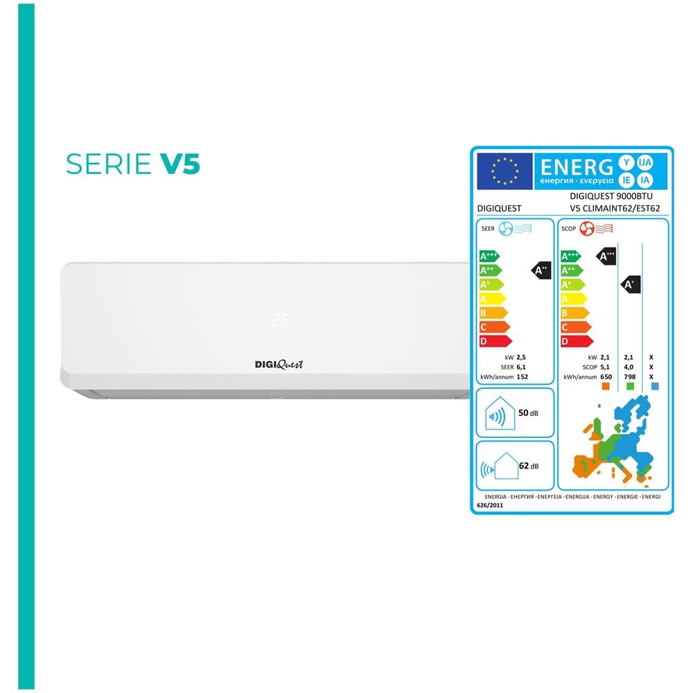 Climatizzatore 9000 BTU V5 A+++ / A++ Inverter WI-FI CLIMA00062 - Foto 1