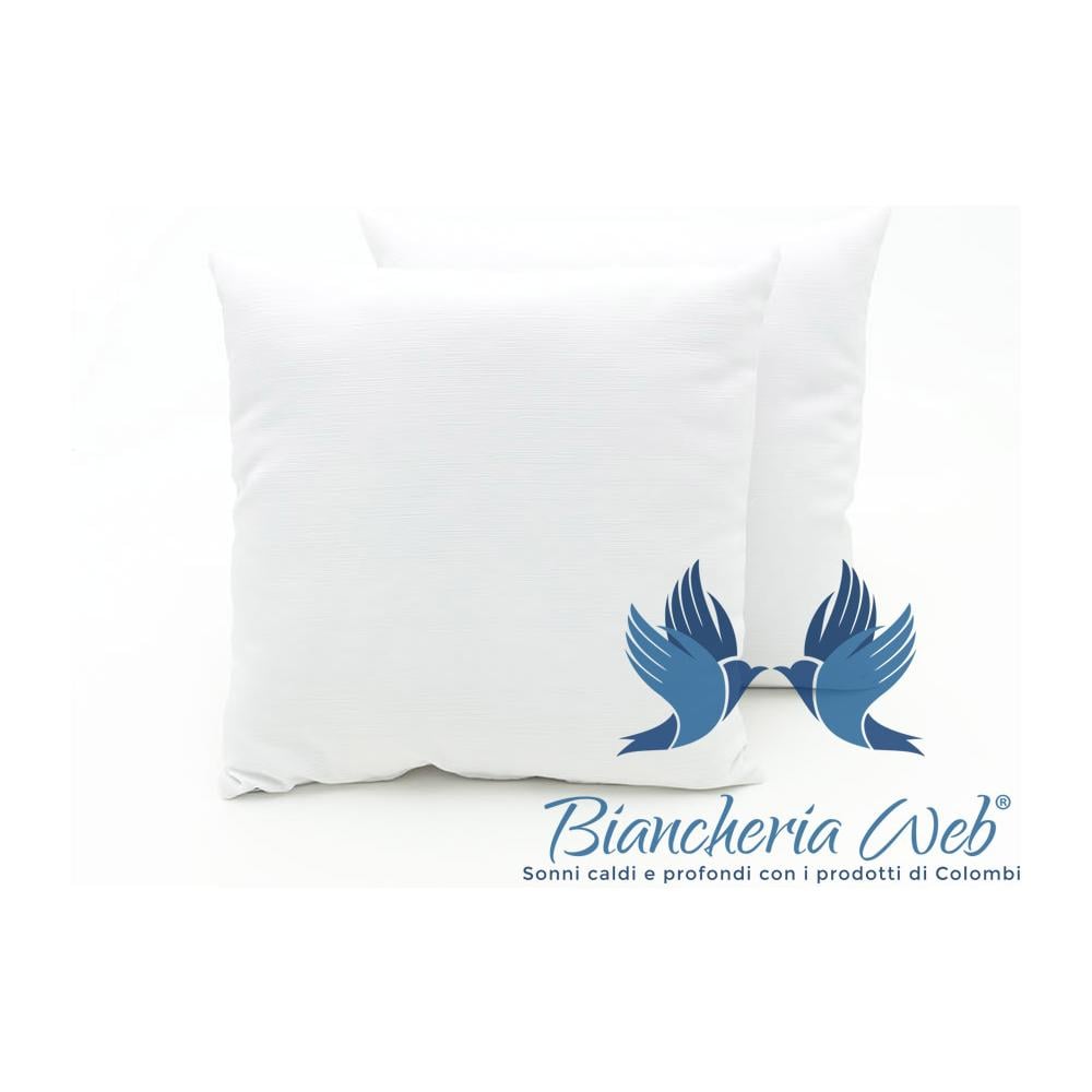 Coppia Cuscini Arredo Imbottiti Tessuto Ottoman In Tinta Unita Colore Bianco 25 50x50 Bianco 25 - Foto 1