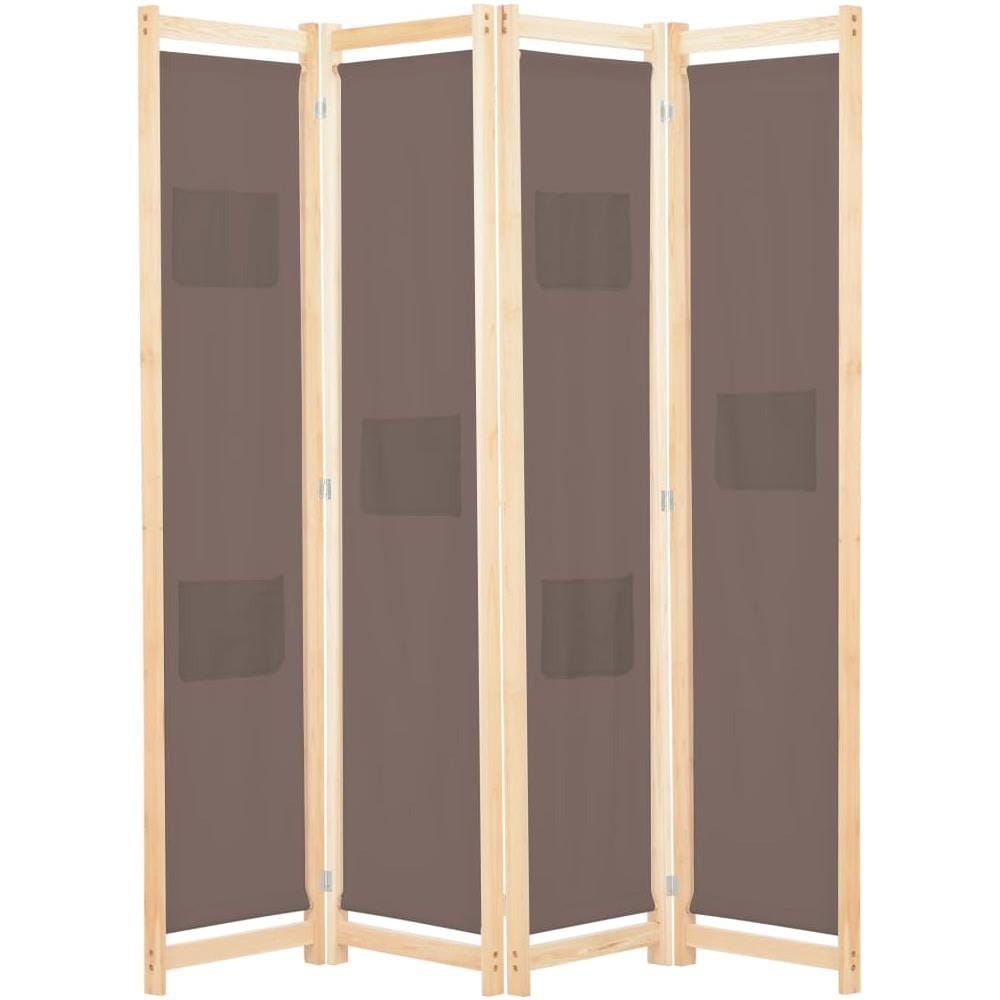 Divisorio A 4 Pannelli Marrone 160x170x4 Cm In Tessuto - Foto 1