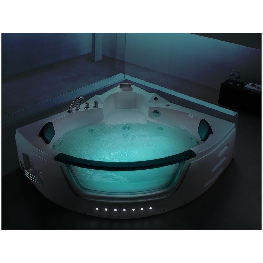 Vasca Da Bagno Angolare Bianca Con Led 140 Cm Martinica - Foto 2