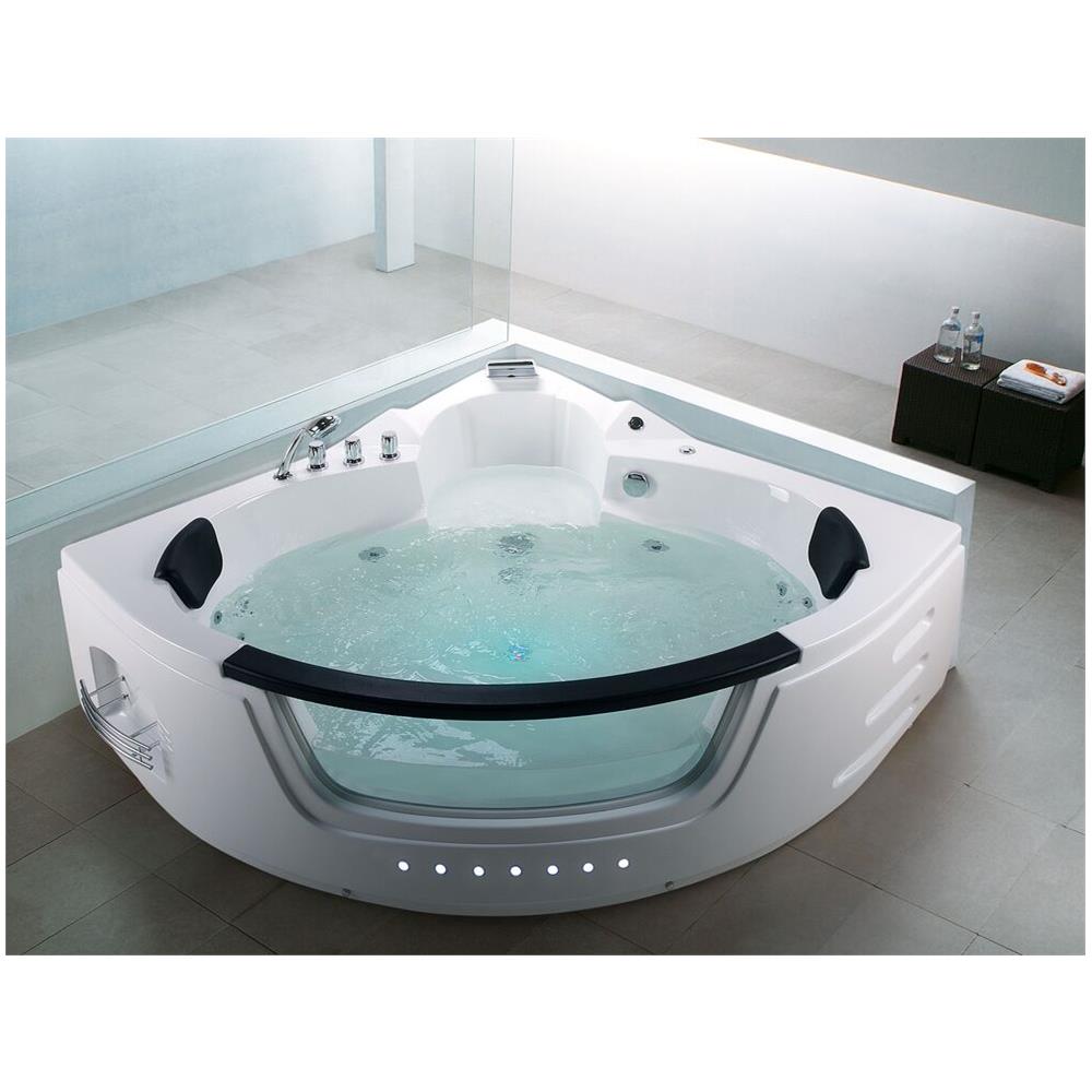 Vasca Da Bagno Angolare Bianca Con Led 140 Cm Martinica - Foto 1