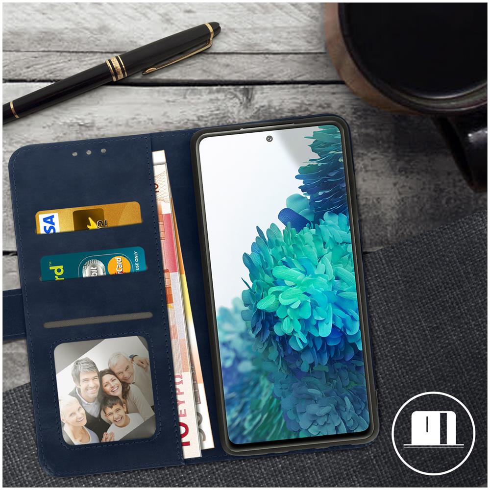 Custodia A Libro Samsung Galaxy S20 Fe Portacarte Funzione Supporto - Blu - Foto 5