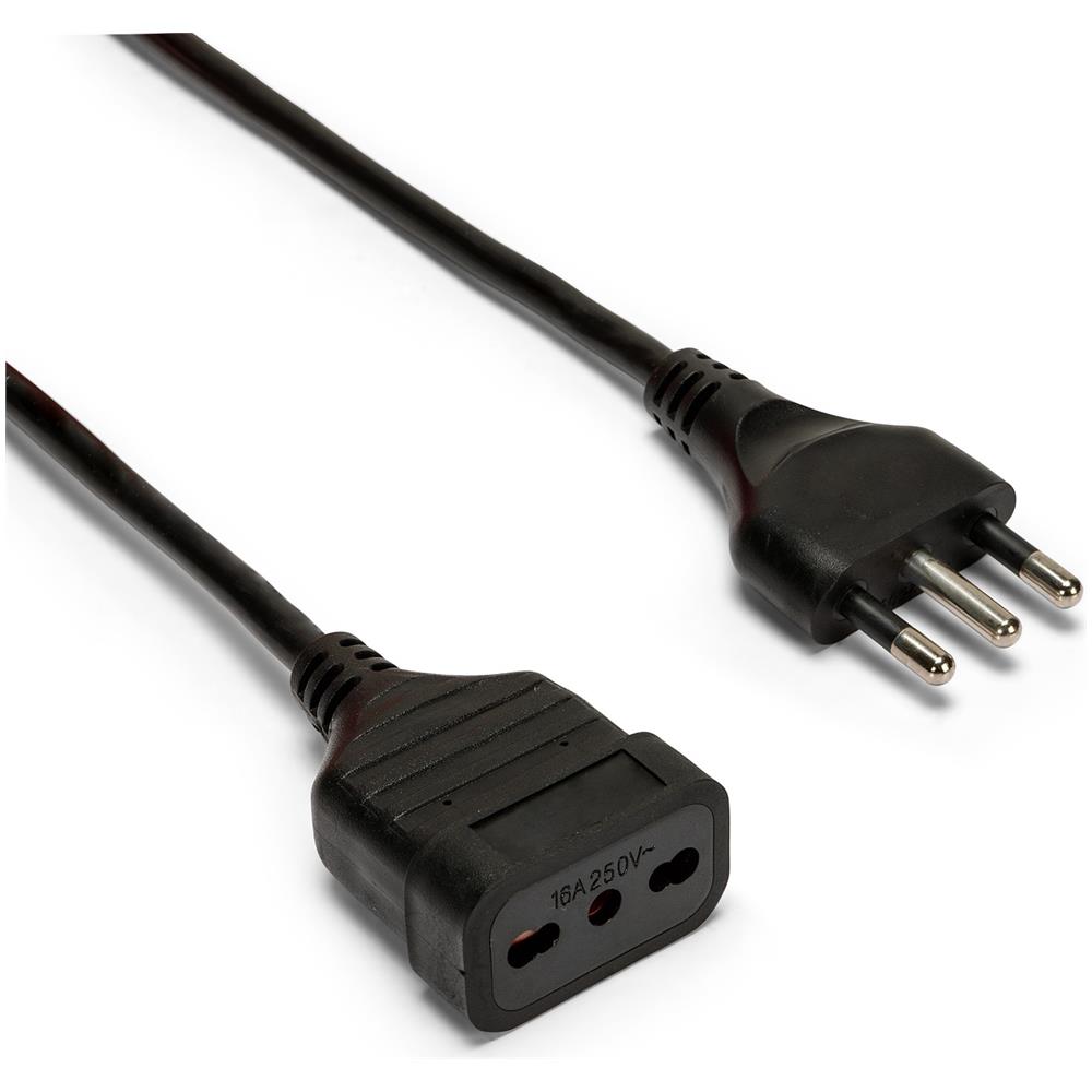 Prolunga 3 Mt Spina E Presa 16a Cavo 3g1 Mm² Nero - Foto 1