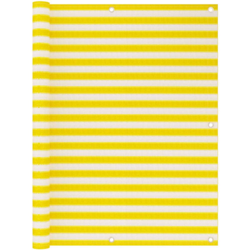 Paravento da Balcone Giallo e Bianco 120x500 cm in HDPE - Foto 1