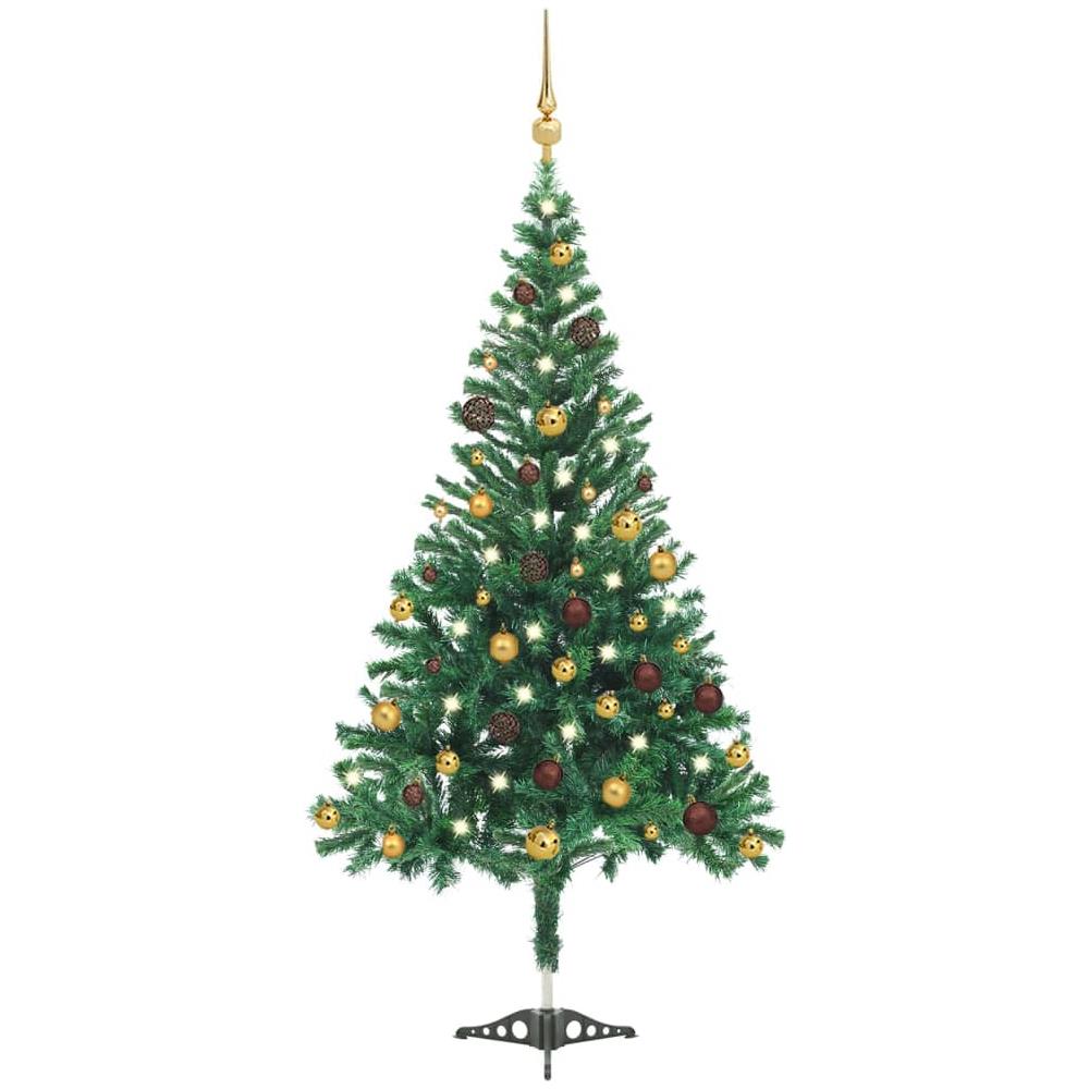 Albero Natale Artificiale con LED e Palline 210 cm 910 Rami - Foto 1