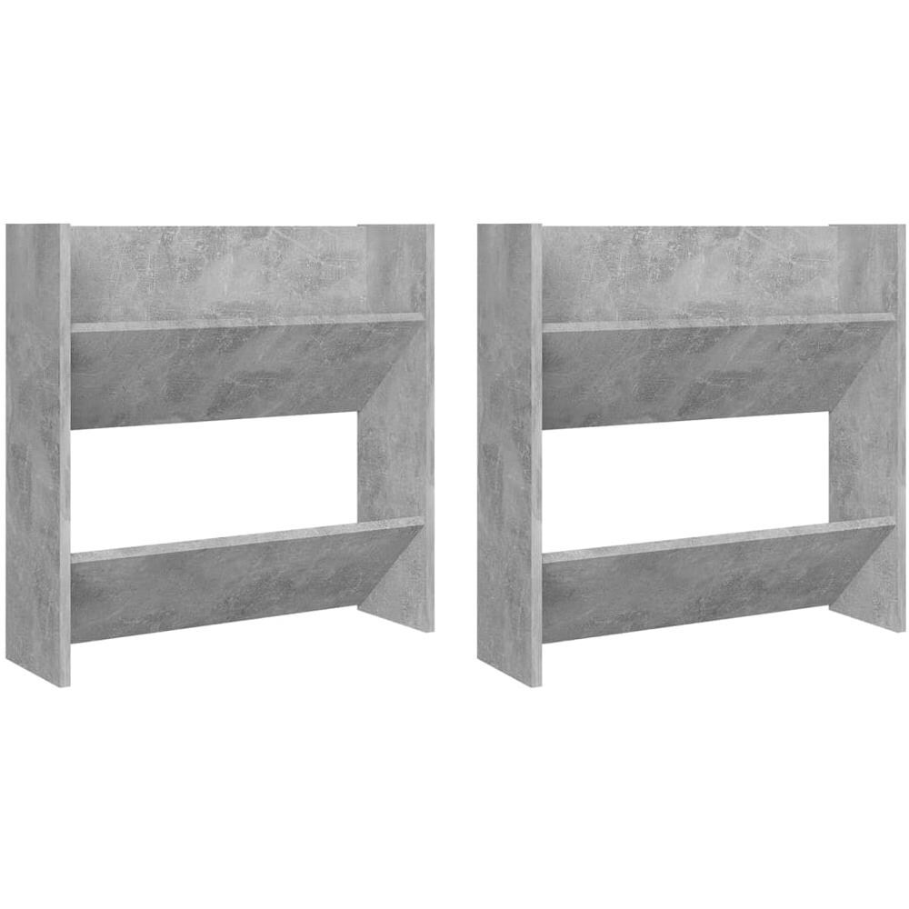 Scarpiere A Muro Grigio Cemento 2 Pz 60x18x60 Cm In Truciolato - Foto 2