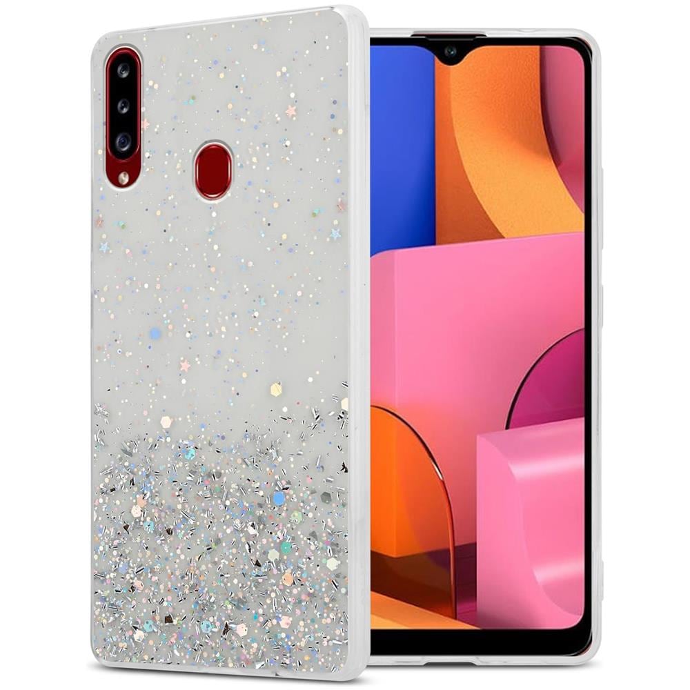 Custodia Compatibile Con Samsung Galaxy A20s In Trasparente Con Glitter - Coperchio Protettivo In Silicone Tpu Flessibile Con Glitter Scintillanti - Foto 1