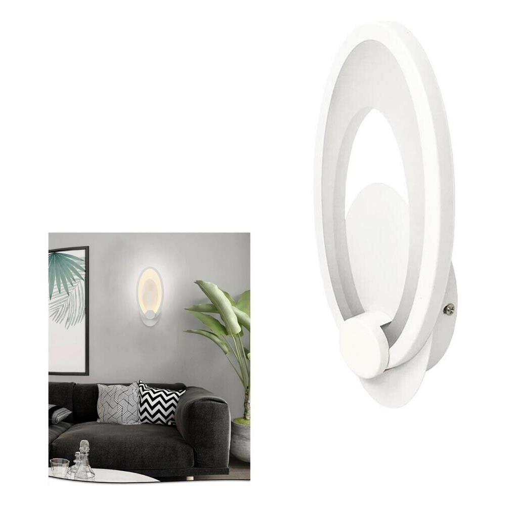 Applique Led Luce Calda In Vetro Ovale Lampada Da Parete Interno 9 W E25c - Foto 1