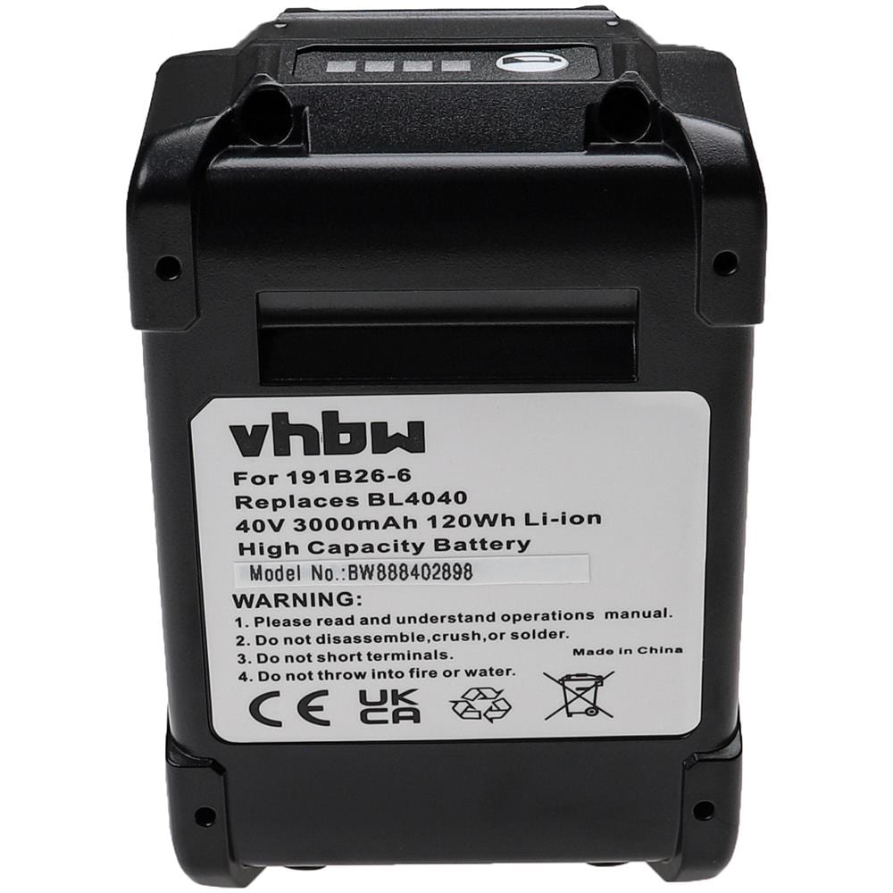 Batteria Sostituisce Makita 191l29-0, Bl4020, Bl4025, Bl4040 Per Attrezzo Da Lavoro, Avvitatore A Batteria (3000 Mah, Li-ion, 40 V) - Foto 2