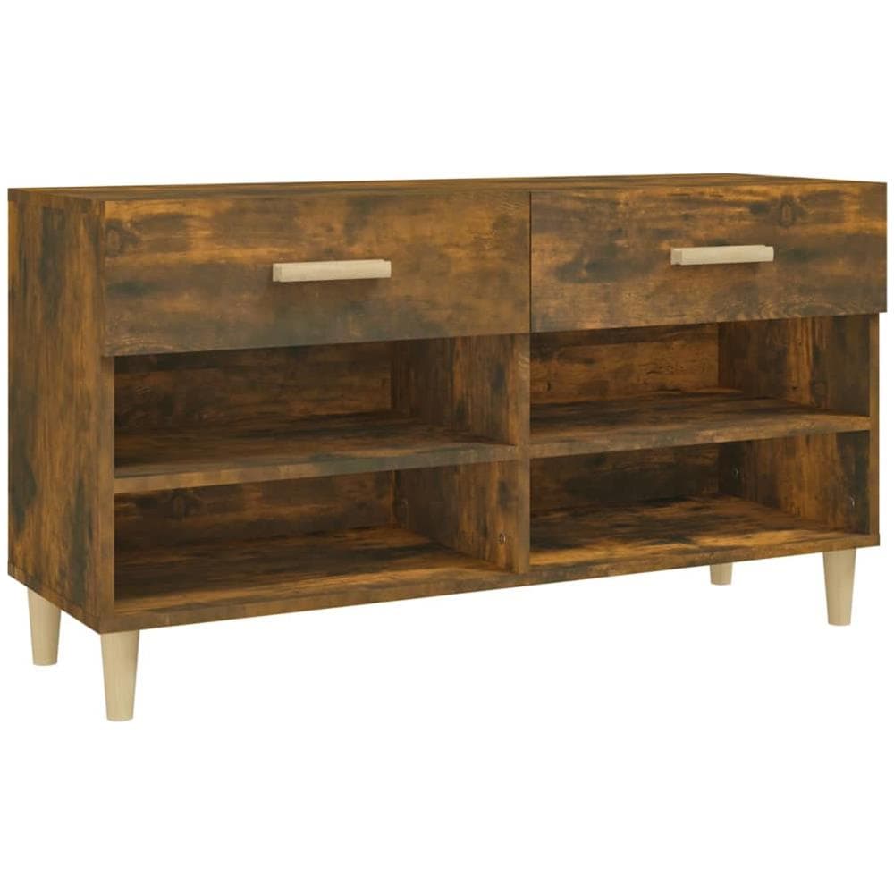 Scarpiera Rovere Fumo 102x35x55 Cm In Legno Multistrato - Foto 2