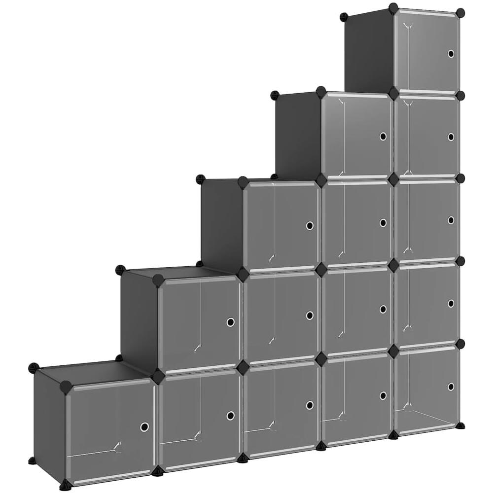 Organizzatore Portaoggetti Con 15 Cubi E Ante Trasparenti In Pp - Foto 2