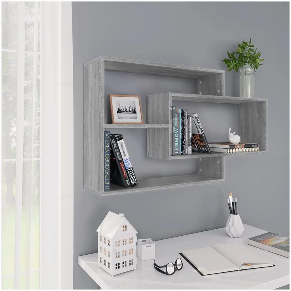 Mensola A Muro Grigio Sonoma 104x20x58,5 Cm Legno Multistrato - Foto 1