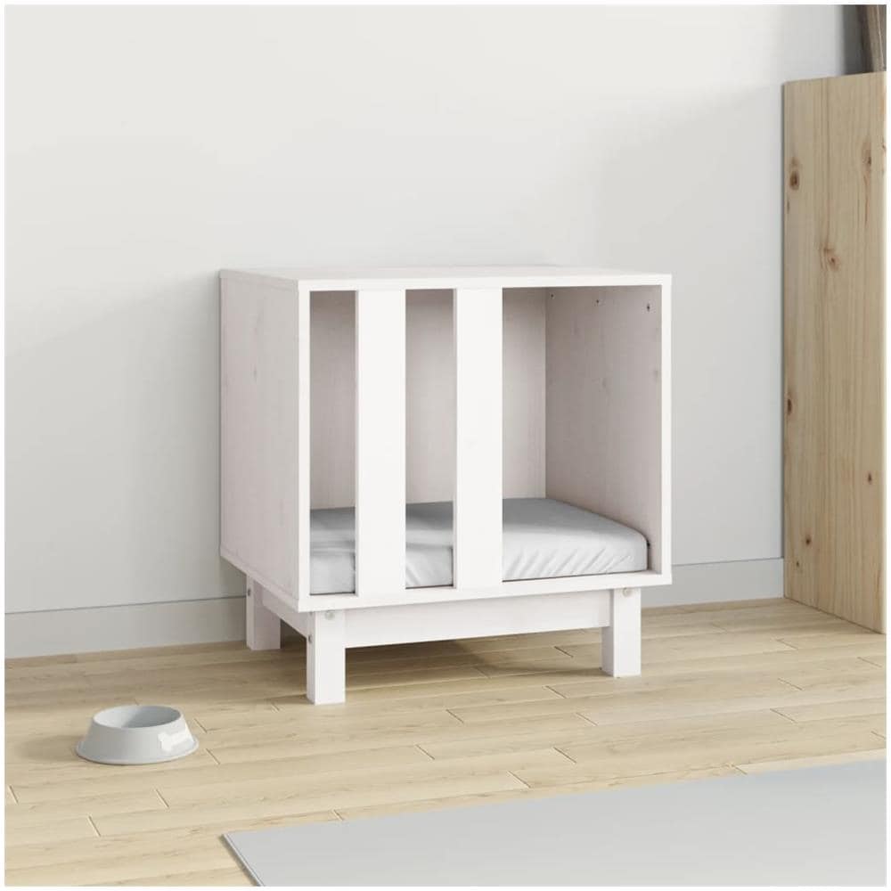 Casetta Per Cani Bianco 50x40x52 Cm In Legno Massello Di Pino - Foto 2