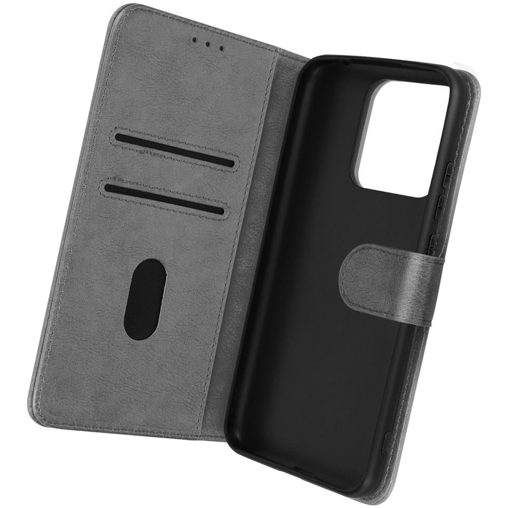Custodia Per Xiaomi Redmi 10a, Portacarte E Funzione Supporto Grigia - Foto 1