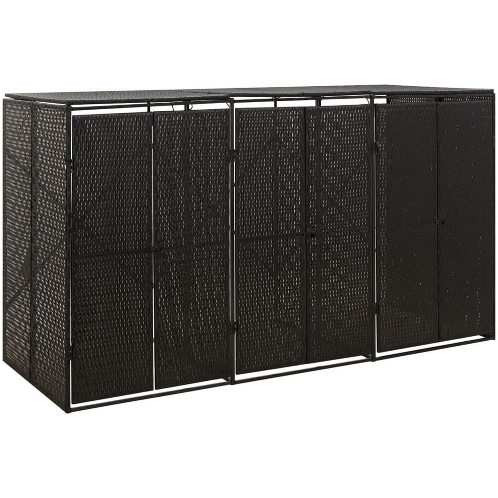 Copribidone Triplo Nero 207x80x117 Cm In Polyrattan - Foto 1