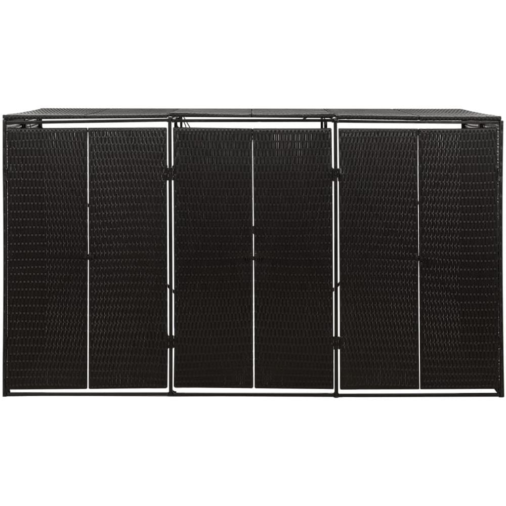 Copribidone Triplo Nero 207x80x117 Cm In Polyrattan - Foto 3