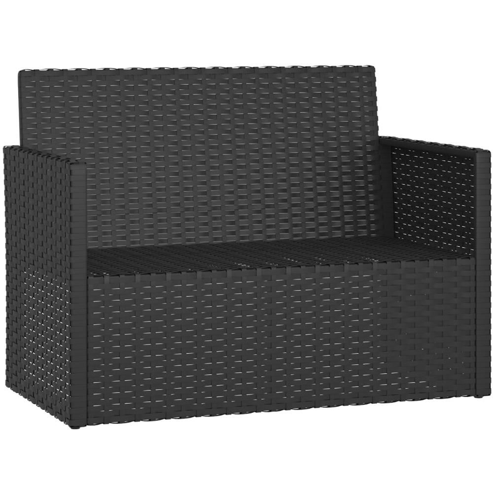 Panca da Giardino con Cuscini Nera 105 cm in Polyrattan - Foto 3
