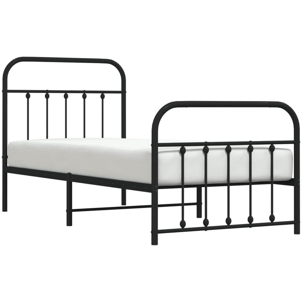 Giroletto Con Testiera E Pediera Metallo Nero 90x190 Cm - Foto 3